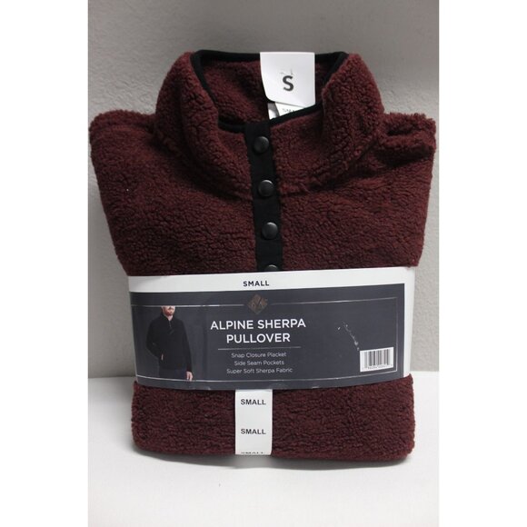 Member's Mark men's wine snap close alpine sherpa pullover jacket S - Picture 1 of 10